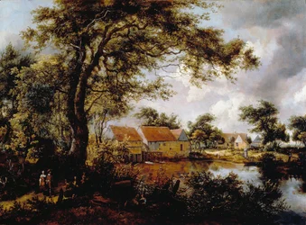 Paesaggio Boschivo con un Mulino ad Acqua